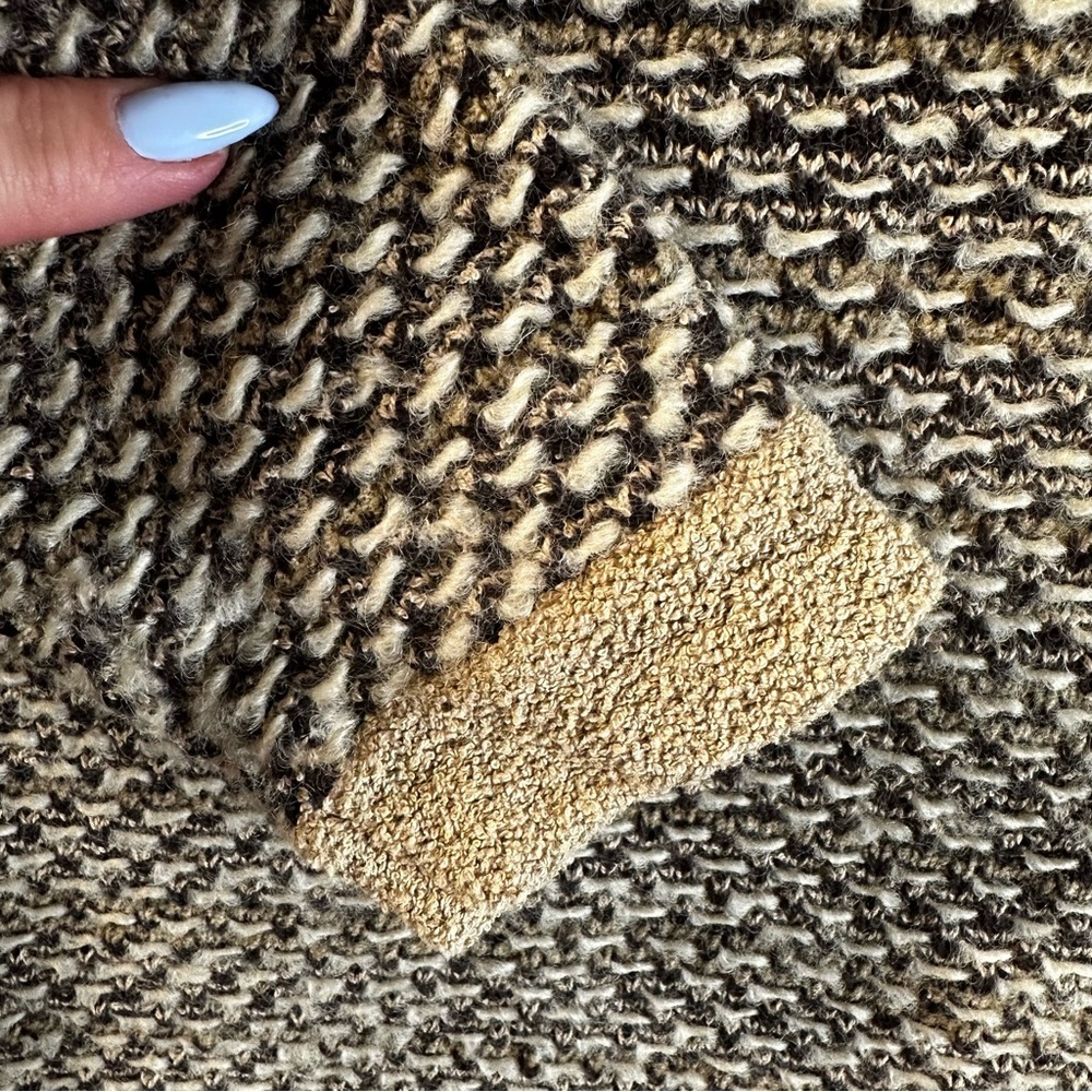 Liz Claiborne Lizsport Chunky Knit V-Neck Sweater Earth Tones Vintage Small S - Picture 6 of 11